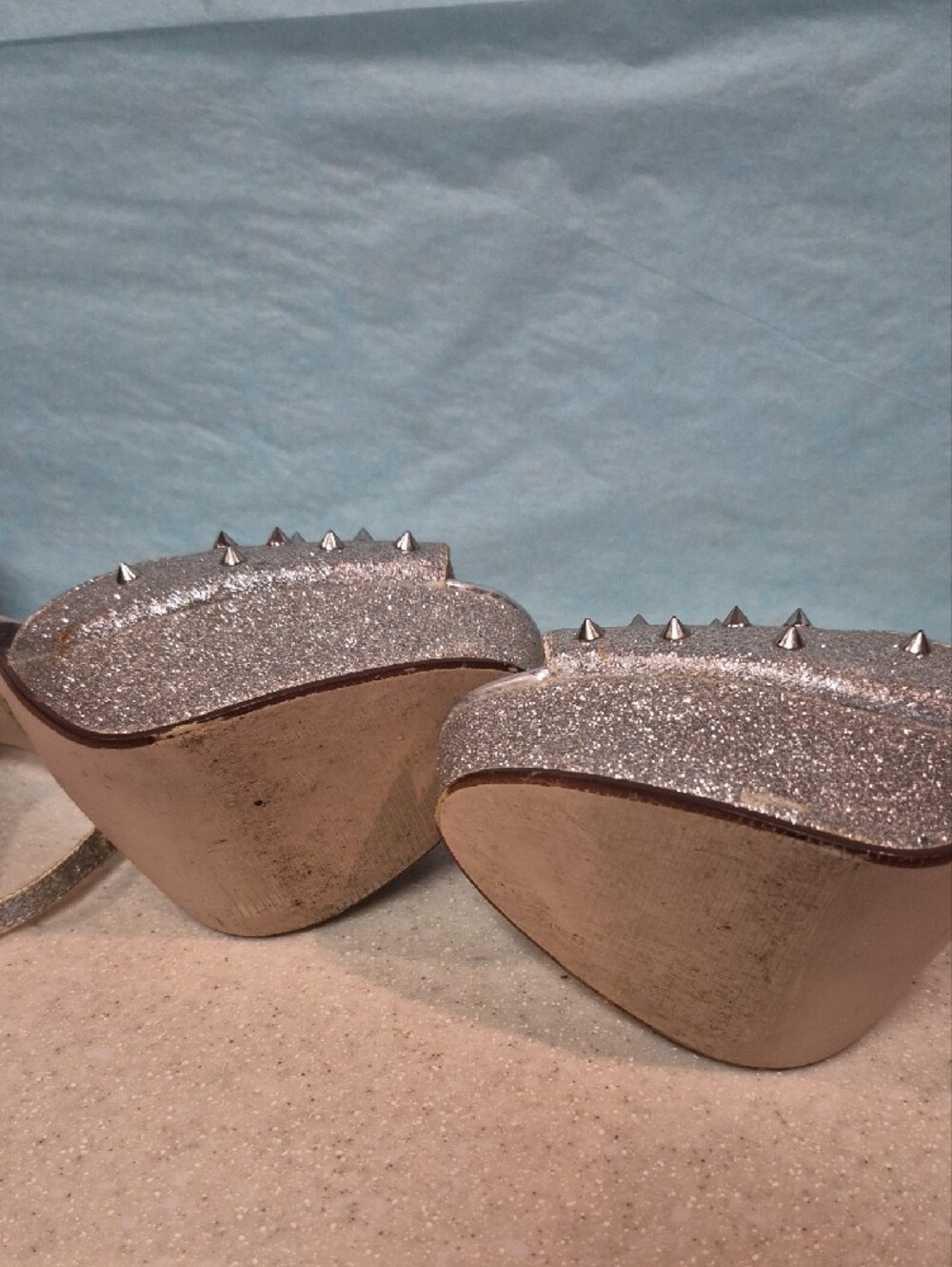 Rue21 Rose Gold Glitter Spike Platform Heels - Picture 9 of 11